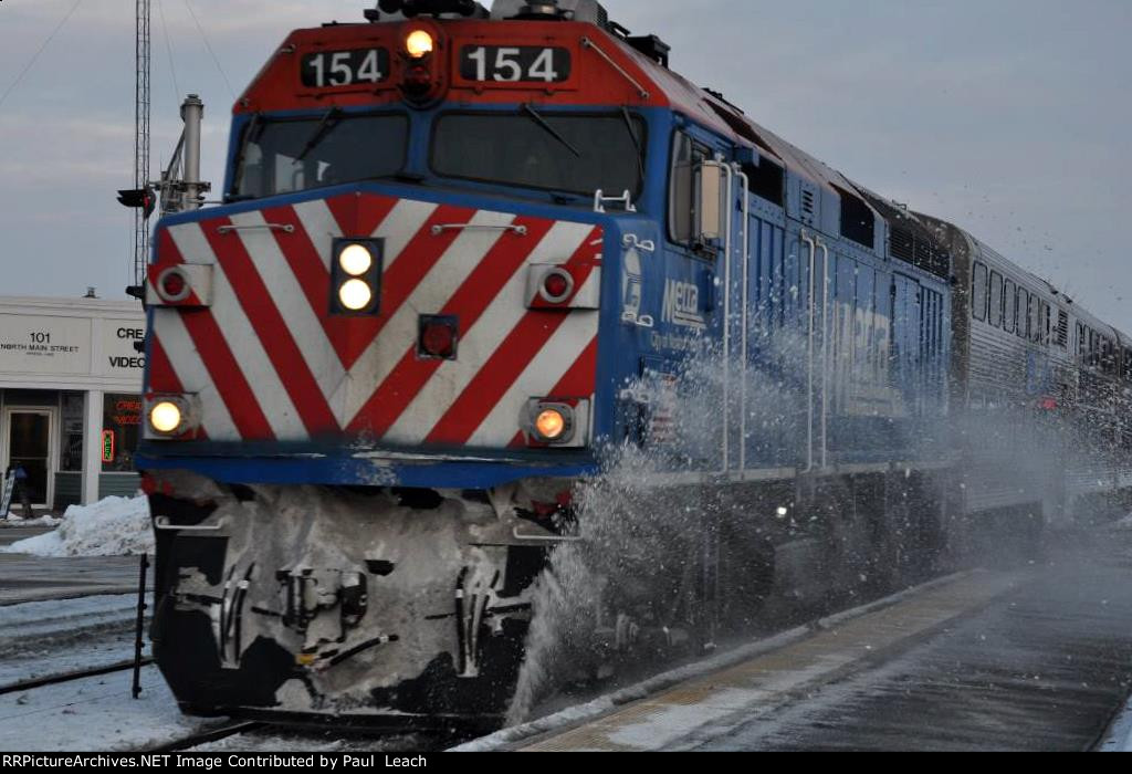 Outbound commuter comes into the station